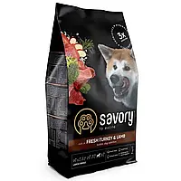 Сухий корм Savory Large для собак великих порід зі свіжим ягням та індичкою 12 кг
