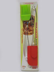 Набір силіконовий великий (лопатка + щітка) для випікання та готування.