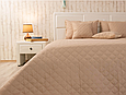 Покривало стьобане двоспальне 180х220 велюрові, якісне стьобане покривало стильне Бежевий, фото 4