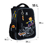 Рюкзак шкільний каркасний Kite Education Hot Wheels Skate 38x29x15 см, 16 л, 130-145 см, чорний, фото 2