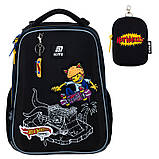 Рюкзак шкільний каркасний Kite Education Hot Wheels Skate 38x29x15 см, 16 л, 130-145 см, чорний, фото 3