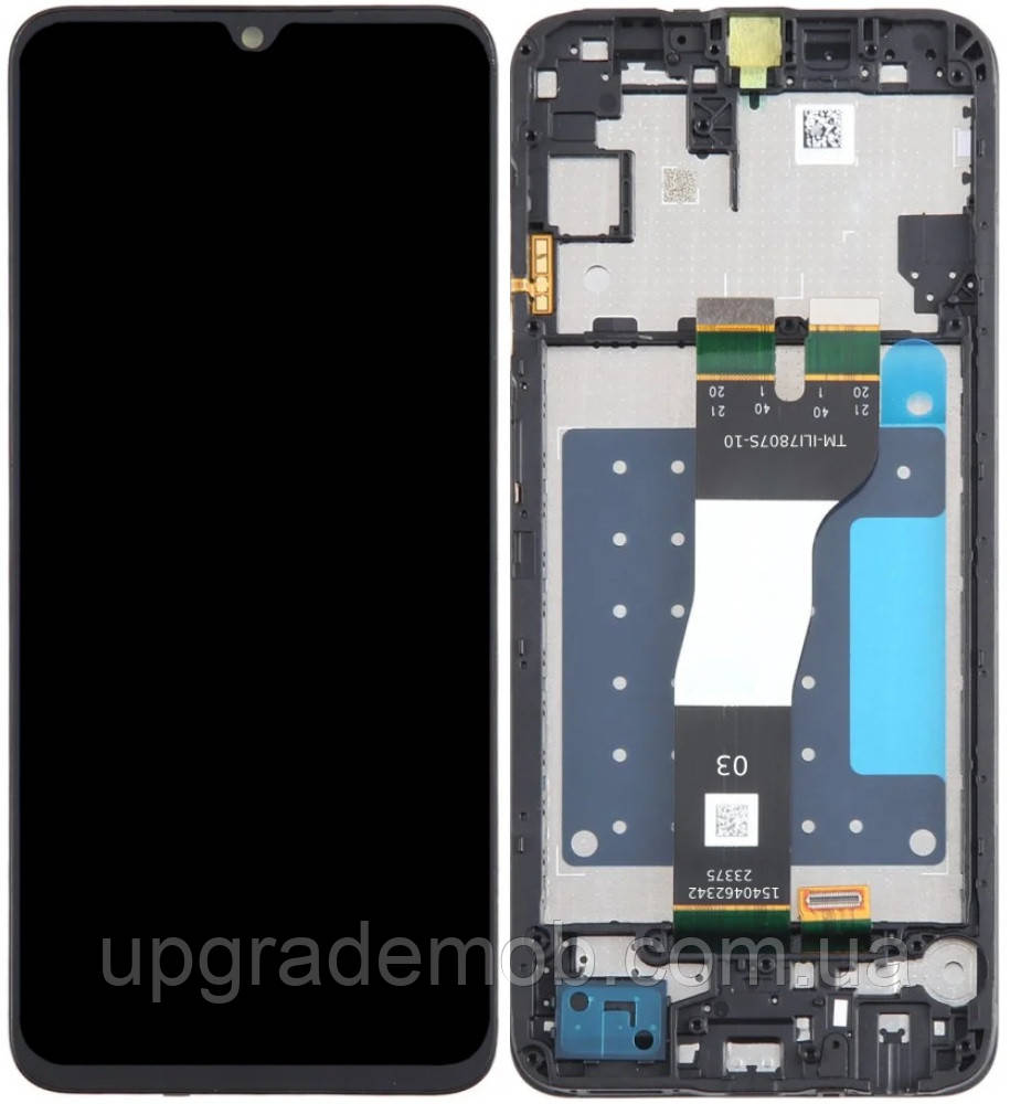 Дисплей модуль тачскрин Samsung A057 Galaxy A05s чорний оригінал сервісне паковання з рамкою GH82-29706A