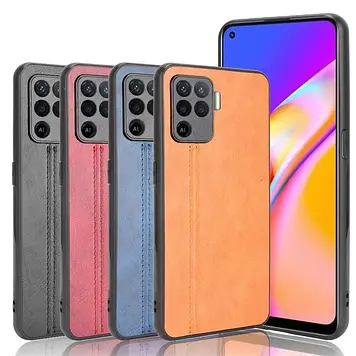 Чохол OPPO Reno 5 Lite | A94 | F19 PRO | 5F бампер захисний протиударний TPU + ШКІРА "GENUINE"