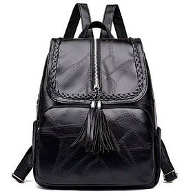 Жіночий міський рюкзак RIAS OLZ2066 32х26х12 см PU-шкіра Black (3_06077)
