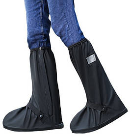 Захисні бахіли на взуття RIAS JY-820-1 від дощу та бруду високі багаторазові Black 46-47 (3_06078)