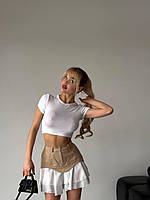 Женская юбка | Двухслойная юбка | Стильная юбка | Оригинальная юбка | Юбка из денима | Юбка с воланами|