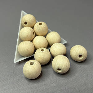 Намистина дерев'яна кругла 18 мм, бук