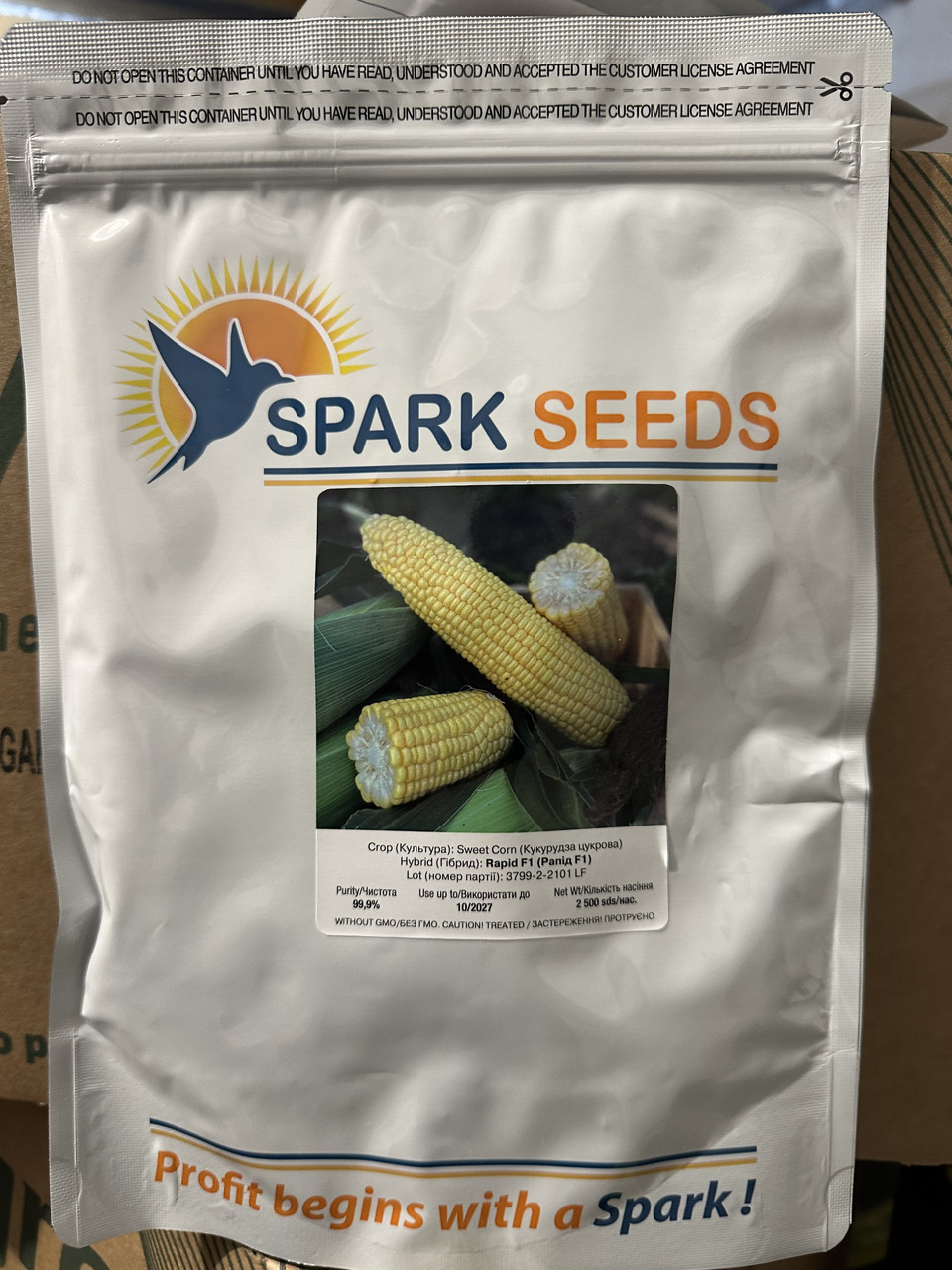 Рапід F1 кукурудза супер солодка Spark Seeds 2500 шт, фото 1