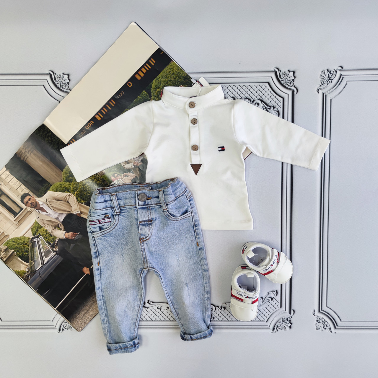 Стильний комплект для хлопчика Томмі , костюм сорочка та джинси
