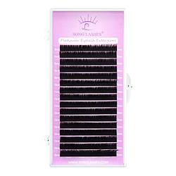 Волосся для нарощування брів Song Lashes чорне 16 ліній Mix L, 0.1, 8-15 мм