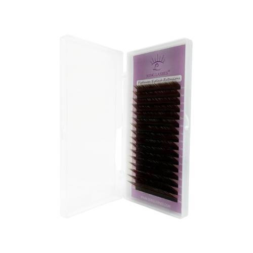 Волосся для нарощування брів Song Lashes коричневе 16 ліній Mix L, 0.1, 8-15 мм