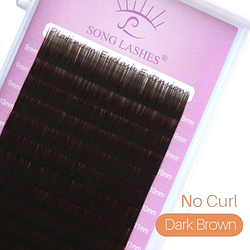 Волосся для нарощування брів Song Lashes коричневе 16 ліній Mix Straight, 0.07, 8-15 мм