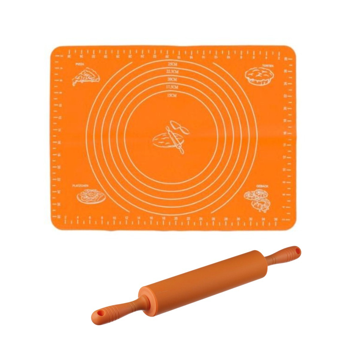 Набір для розкачування тіста силіконовий килимок зі качалкою KITUA