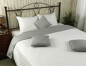 Покривало 220х240 стьобане, двостороннє покривало стильне Молочний