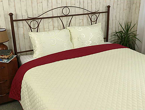 Покривало 220х240 стьобане, двостороннє покривало стильне Молочний