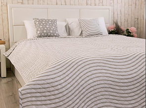 Двостороннє покривало 212х240 стьобане, покривало сіре стильне мікрофібра