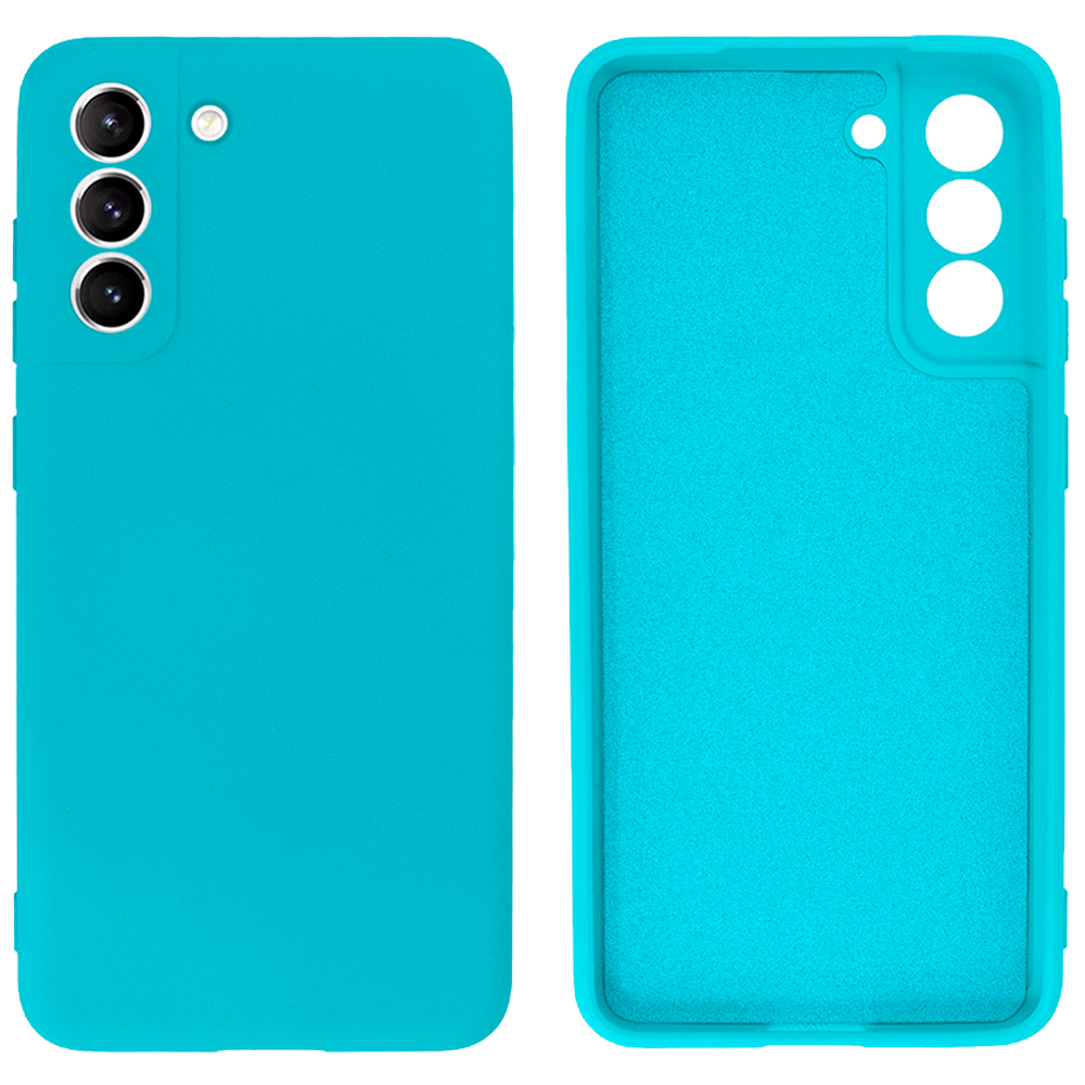 Чохол Silicone case для Samsung S21 FE (02) SeaBlue небесно блакитний, фото 1