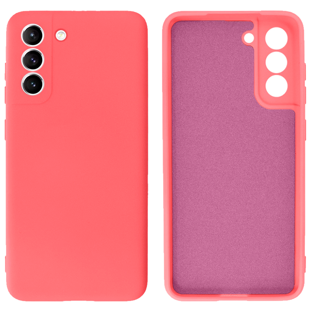 Чохол Silicone case Camera Protective для Samsung S21 FE (12) кораловий Coral