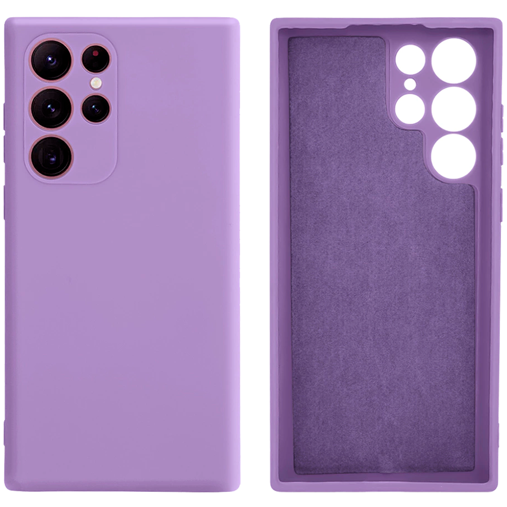 Чохол Silicone case Camera Protective для Samsung S22 Ultra (24) чорничний Blueberry