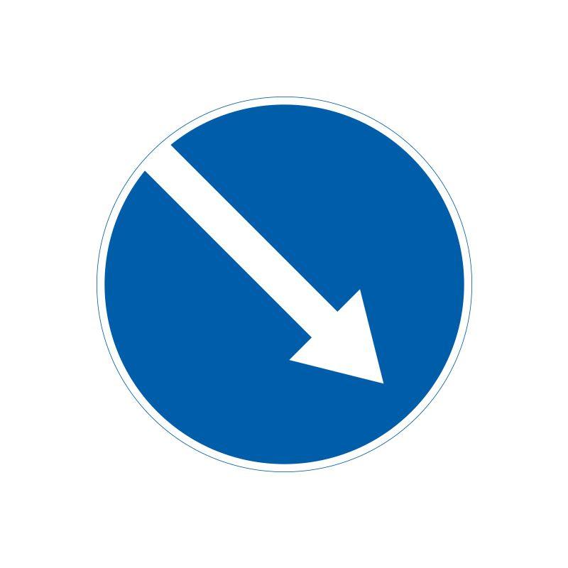 Дорожній знак 4.7 “Об’їзд перешкоди з правого боку” – метал або композит, ДСТУ 4100 Композит h=600mm (плівка Standart) (55-7323), фото 1