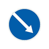 Дорожній знак 4.7 “Об’їзд перешкоди з правого боку” – метал або композит, ДСТУ 4100 Композит h=600mm (плівка Standart) (55-7323)