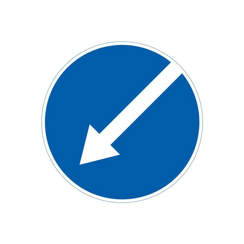 Дорожній знак 4.8 “Об’їзд перешкоди з лівого боку” – метал або композит, ДСТУ 4100 Композит h=600mm (плівка Standart) (55-7324), фото 1