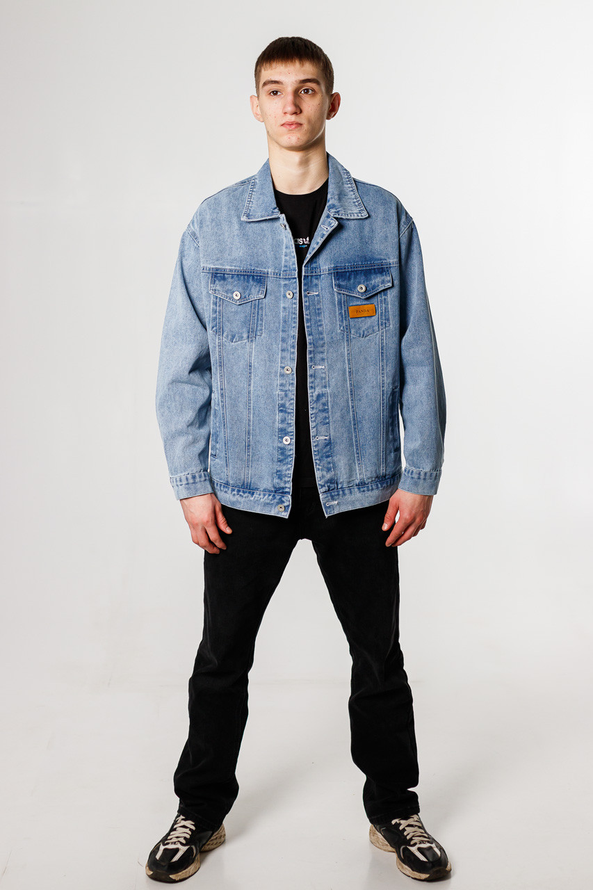 Куртка джинсова чоловіча PAGALEE L-5XL арт.1290, Колір Блакитний, Міжнародний розмір 5XL, Розмір чоловічого одягу