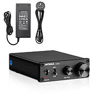Підсилювач звуку AIYIMA A1001 black+блок живлення 24 V. Bluetooth 5.0, AUX, 50Wx2+100W