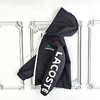 Підліткова, дитяча куртка Лакост, чорна демісезонна куртка для хлопчика