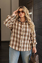 Жіноча сорочка в клітинку оверсайз "Wise" | Норма і батал, фото 3