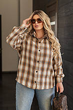 Жіноча сорочка в клітинку оверсайз "Wise" | Батал