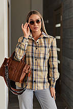 Жіноча сорочка в клітинку оверсайз "Wise" | Норма і батал, фото 4