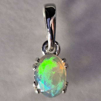 Кулон срібний жіночий з природним каменем опалом Підвіска ручної роботи натуральний опал