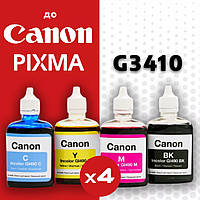 Чорнило для Canon PIXMA G3410 - Набір фарб для принтера та МФУ (4*90 мл ) INCOLOR (Україна)