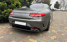 Задній дифузор з насадками Silver для Mercedes S-class C217 Coupe Cixtai ABS-пластик