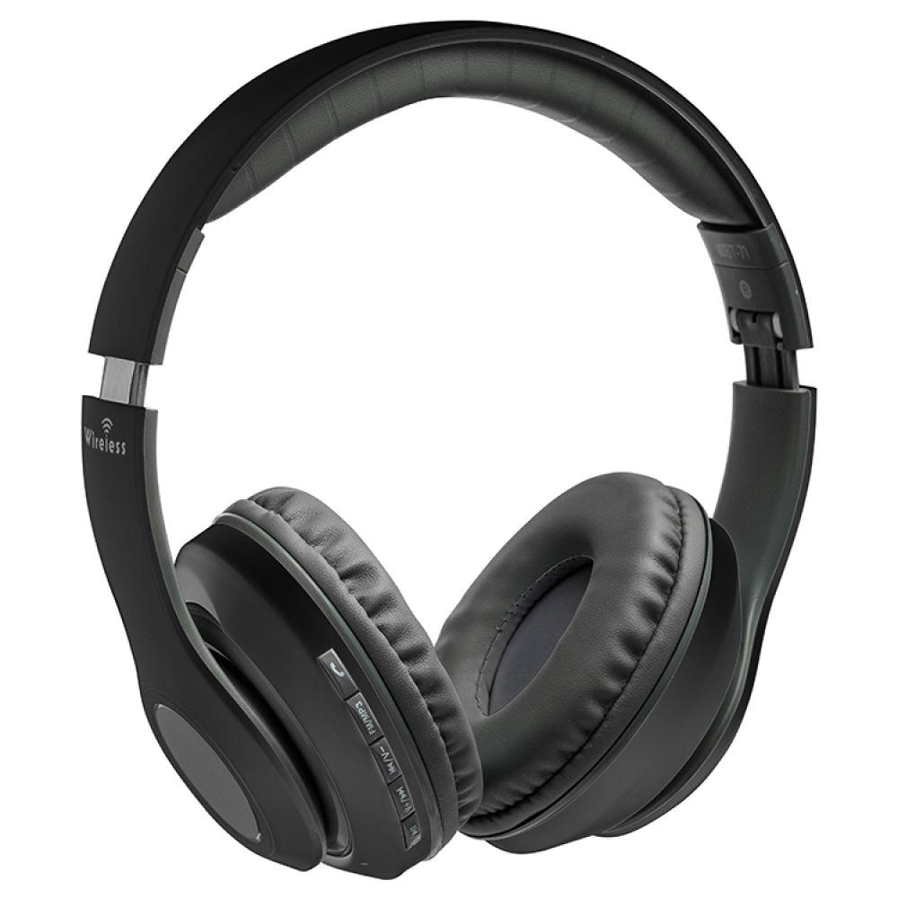 Навушники Bluetooth Walker WBT-71, накладні бездротові з мікрофоном, Bluetooth 5.1, AUX, microSD, до 6 год, чорний колір