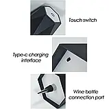 Світильник-лампа стоппер корок для пляшки BTS1 акумуляторний, подарунковий — Чорний, фото 5