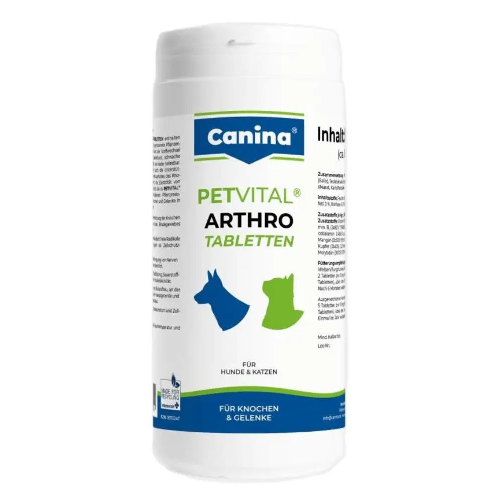 Мінеральний комплекс Canina Petvital Arthro-Tabletten для собак та котів для проблемних суглобів 1 кг 1000 табл.