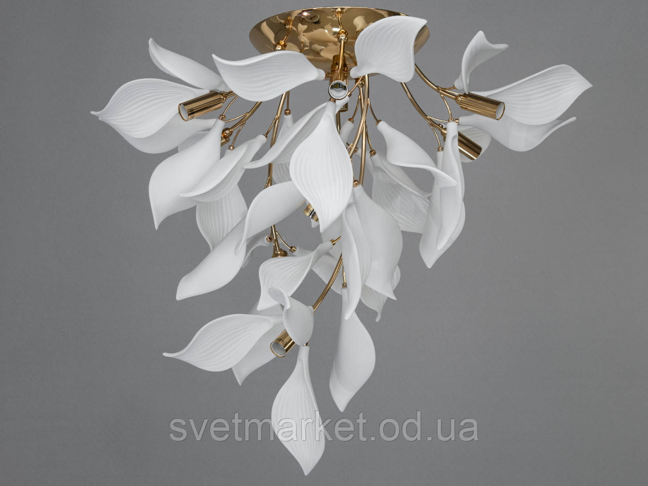 Стельова люстра з порцеляновими елементами 7172-10C GD, фото 1