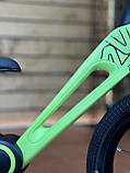 Дитячий біговел велобіг на нейлоновій рамі 14 дюймів Corso NL-83150 надувні колеса Зелений, фото 5