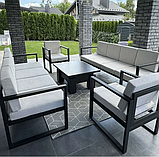 Диван садовий ЛОФТ KYB + м'які, водонепроникні, комфортні, знімними чохлами для офісу, дому, дачі, фото 7