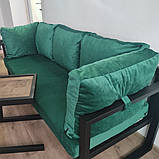 Диван садовий ЛОФТ KYB + м'які, водонепроникні, комфортні, з чохлами для дому, дачі на тера, фото 6