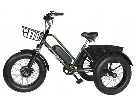 Триколісний електровелосипед VELOMOTOR CARGO 36-48V 500 W з кошиком (Зелений), фото 1