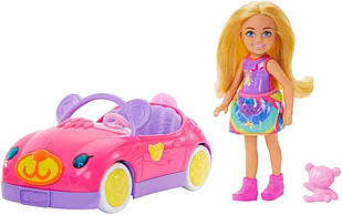 Ігровий набір лялька Барбі Челсі та кабріолет з аксесуарами Barbie Club Chelsea HXN05