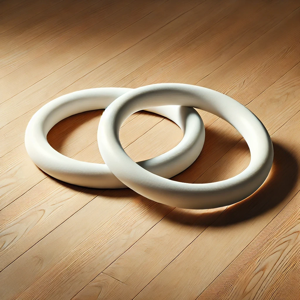 Кільця дитячі, підвісні, гімнастичні, ДЕРЕВ’ЯНІ «ЕЛІТ», білий, від виробника, фото 1