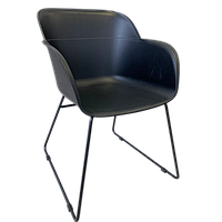 Крісло Tilia Shell-UP чорне, ніжки металеві чорні