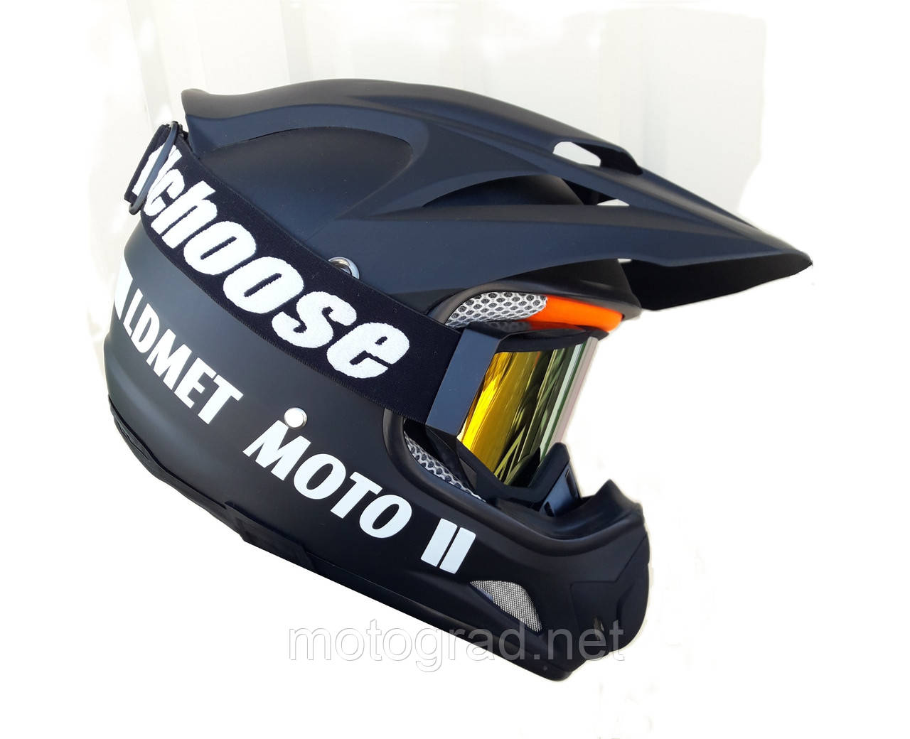Мото шолом Ендуро Мото LD ll з окулярами в комплекті, фото 1