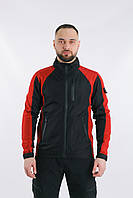 Чоловіча весняна куртка червона непромокальна softshell, Осіння куртка-вітровка червоного кольору без капюшона