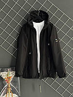 Чоловіча чорна вітровка C.P. Company весняна спортивна Осіння куртка СП Компані чорного кольору на блискавці