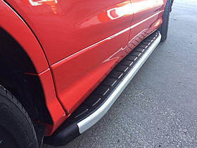 Бокові пороги Fullmond (2 шт, алюм.) З пофарбованим листям на дверях для Ford Kuga/Escape 2013-2019 рр